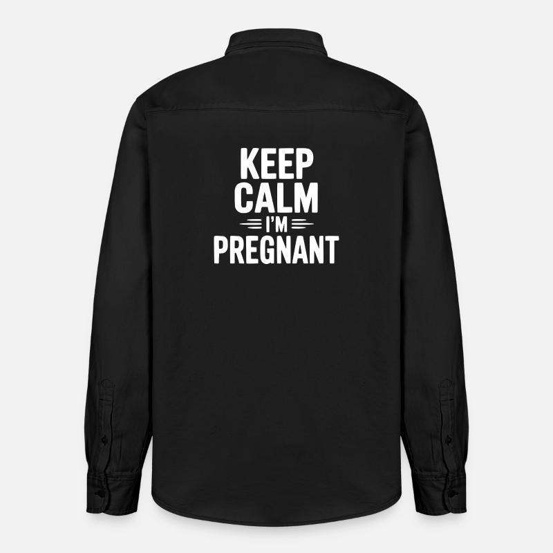 Reste calme, je suis enceinte - Chemise unisexe coupe décontractée bio Stanley/Stella - noir délavé