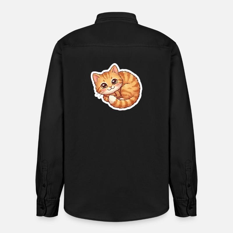Écharpe douillette orange pour chat - Chemise unisexe coupe décontractée bio Stanley/Stella - noir délavé