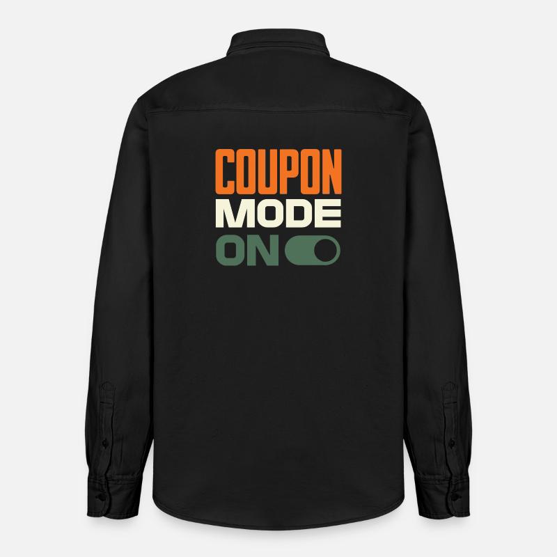 Coupon Mode On – Schnäppchenjäger Retro Design - Relaxed Fit Unisex Organic Hemd von Stanley/Stella - washed Black