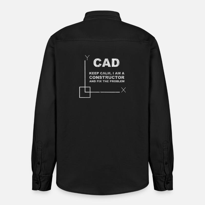 CAD Keep Calm Constructor Engineering - Relaxed Fit Unisex Organic Hemd von Stanley/Stella - washed Black