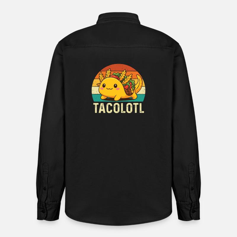 Tacolotl Mignon Axolotl Taco Mashup - Chemise unisexe coupe décontractée bio Stanley/Stella - noir délavé