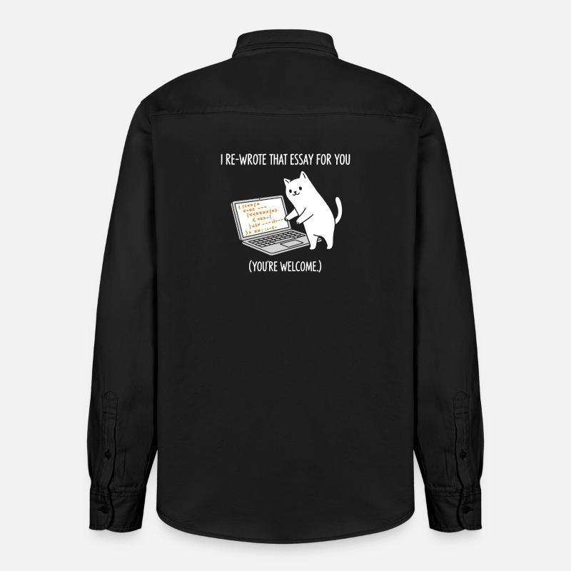 Code cat explique les tâches - Chemise unisexe coupe décontractée bio Stanley/Stella - noir délavé