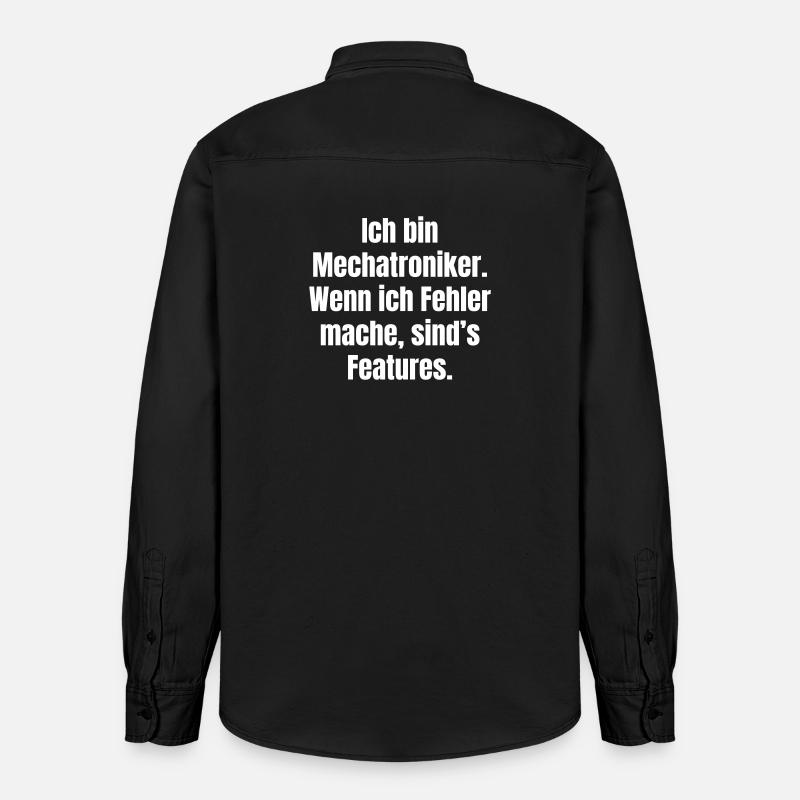 Ich bin Mechatroniker – Fehler sind Features - Relaxed Fit Unisex Organic Hemd von Stanley/Stella - washed Black