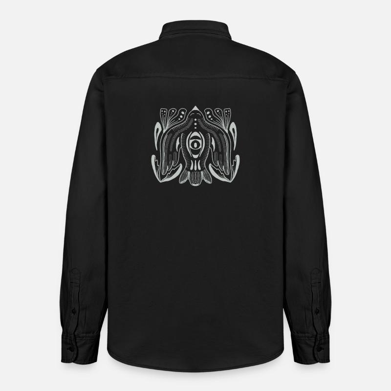 Œil de style mandala avec tentacules - Chemise unisexe coupe décontractée bio Stanley/Stella - noir délavé