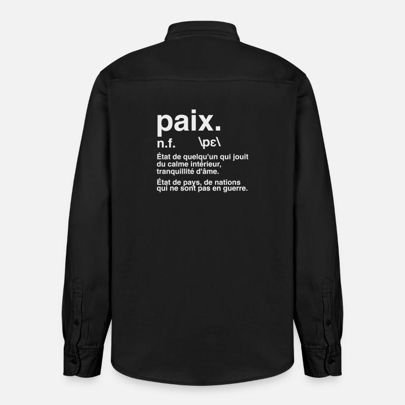Friedensdefinitions-Wörterbuchstil - Relaxed Fit Unisex Organic Hemd von Stanley/Stella - washed Black