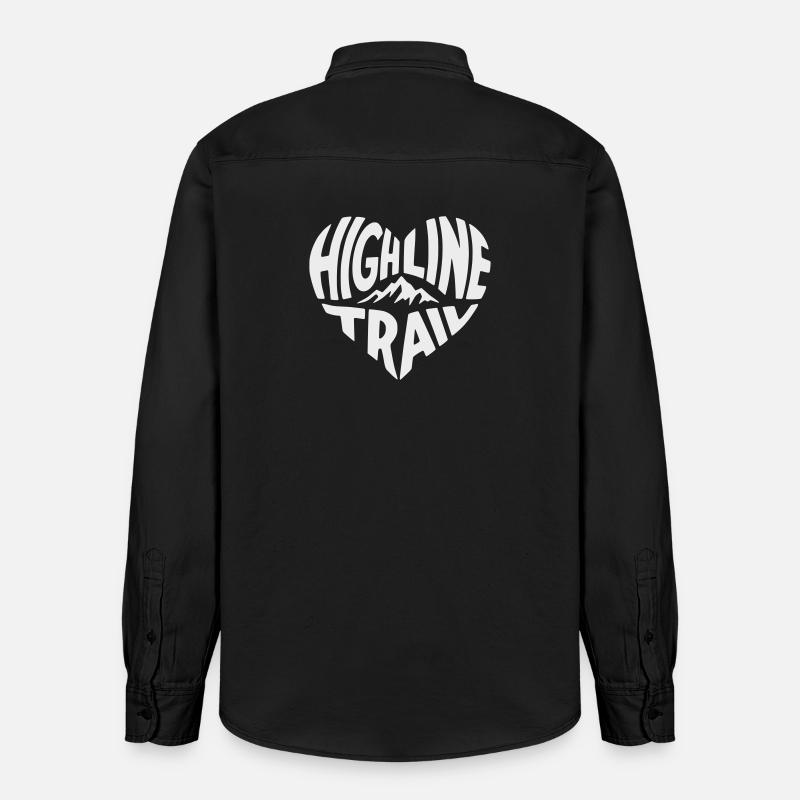 Highline Trail Bergpfad Logo - Relaxed Fit Unisex Organic Hemd von Stanley/Stella - washed Black