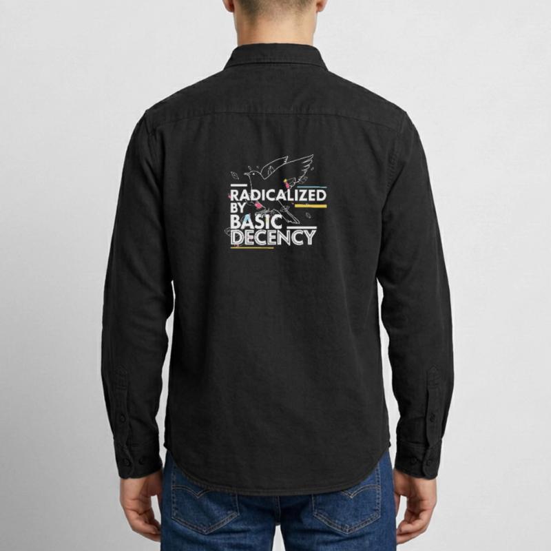 Radicalized by Basic Decency Statement Design Relaxed Fit Unisex Organic Shirt by Stanley/Stella