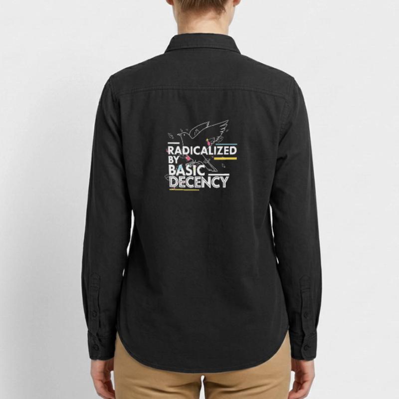 Radicalized by Basic Decency Statement Design Relaxed Fit Unisex Organic Shirt by Stanley/Stella