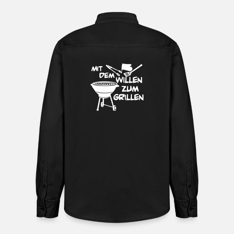 Avec la volonté de griller... - Chemise unisexe coupe décontractée bio Stanley/Stella - noir délavé
