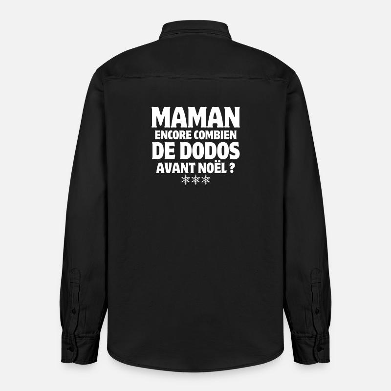 noël, joyeux Noël, joyeuses fêtes - Chemise unisexe coupe décontractée bio Stanley/Stella - noir délavé