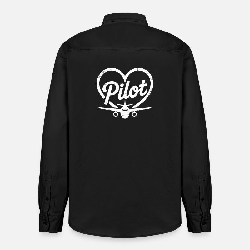 Conception d’un avion pilote - Chemise unisexe coupe décontractée bio Stanley/Stella - noir délavé