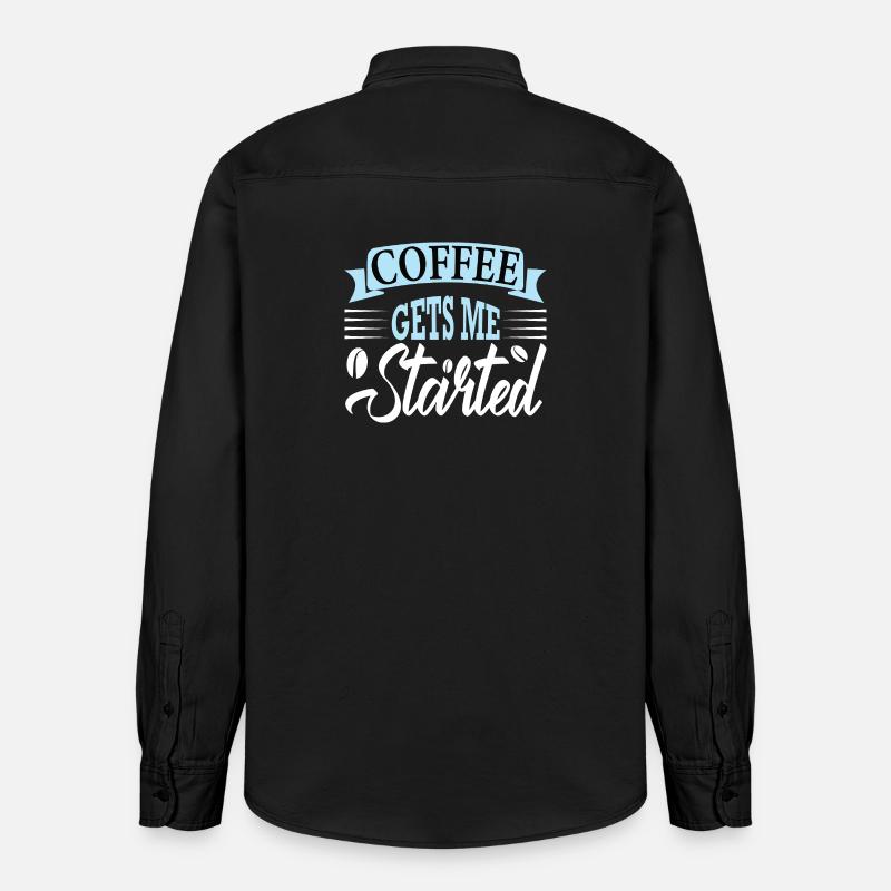 coffee gets me started - Relaxed Fit Unisex Organic Hemd von Stanley/Stella - washed Black