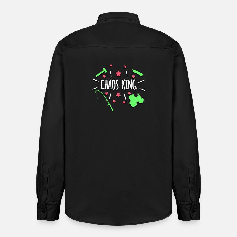 Roi du Chaos - Chemise unisexe coupe décontractée bio Stanley/Stella - noir délavé