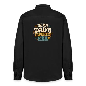 In My Dad's Favorite Era Daughter Families Humor - Relaxed Fit Unisex Organic Shirt by Stanley/Stella - washed black - Back - AI Model Male 178 light (178cm)