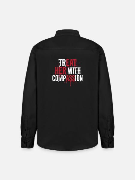 Treat Her With Compassion - Relaxed Fit Unisex Organic Shirt by Stanley/Stella - washed black