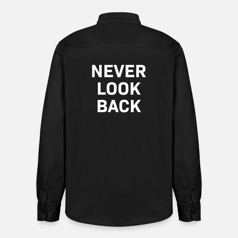 Never Look Back white - Relaxed Fit Unisex Organic Hemd von Stanley/Stella - washed Black