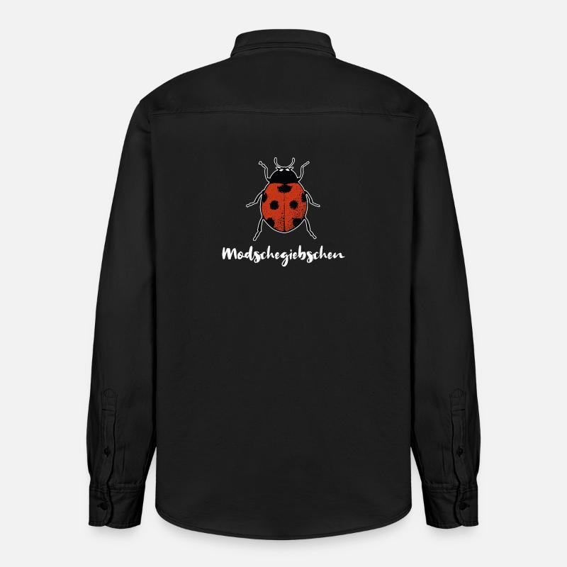Modschegiebchen Marienkäfer Sächsisch Geschenk - Relaxed Fit Unisex Organic Hemd von Stanley/Stella - washed Black
