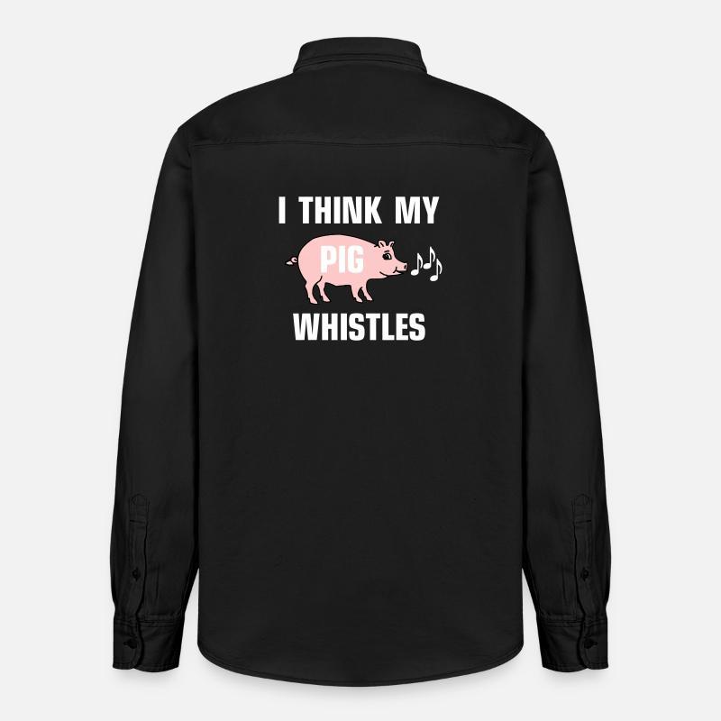 Je pense que mon cochon siffle - Chemise unisexe coupe décontractée bio Stanley/Stella - noir délavé