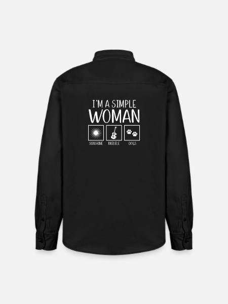 Hawaiian Ukulele Uke I'm A Simple - Relaxed Fit Unisex Organic Shirt by Stanley/Stella - washed black