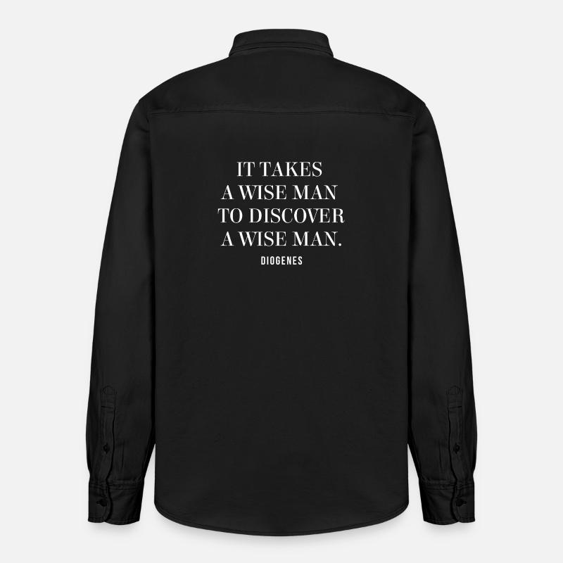 Citation du Sage de Diogène - Chemise unisexe coupe décontractée bio Stanley/Stella - noir délavé