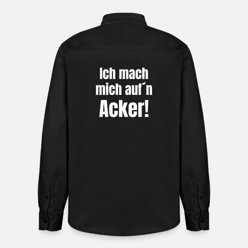 Ich mach mich aufn Acker - Relaxed Fit Unisex Organic Hemd von Stanley/Stella - washed Black
