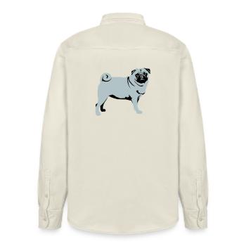 Mops - Relaxed Fit Unisex Organic Hemd von Stanley/Stella - Natur - Hinten - AI Model Male 178 light (178cm)