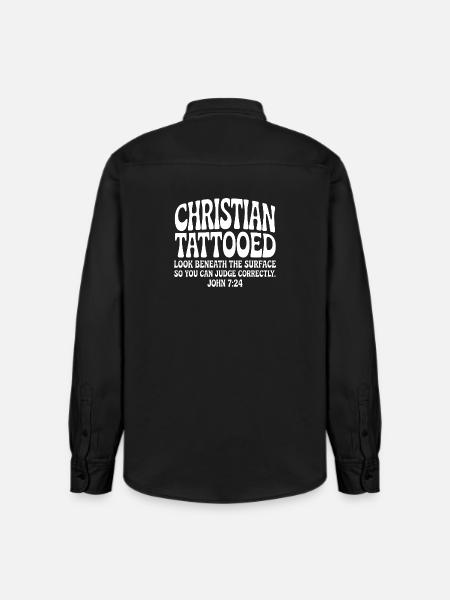 Christian Tattooed Look Beneath Surface - Relaxed Fit Unisex Organic Shirt by Stanley/Stella - washed black