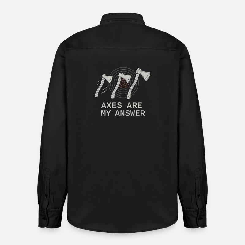 Frauen Axtwerfen Geschenk I Steckäxte - Relaxed Fit Unisex Organic Hemd von Stanley/Stella - washed Black