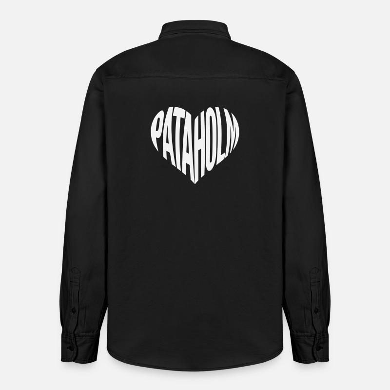 Lettrage en cœur de Pataholm - Chemise unisexe coupe décontractée bio Stanley/Stella - noir délavé