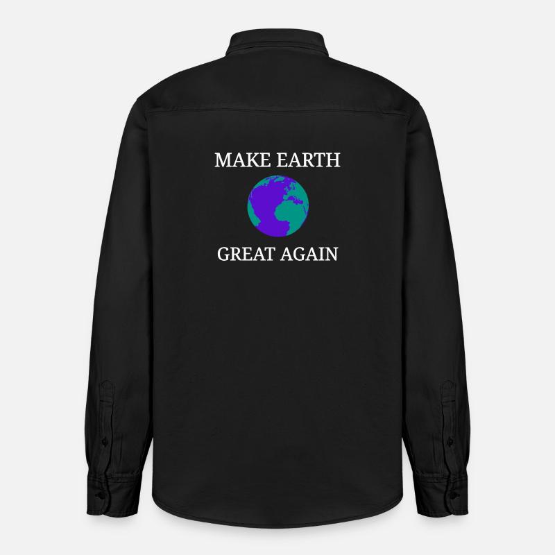 Make Earth Great Again - Chemise unisexe coupe décontractée bio Stanley/Stella - noir délavé