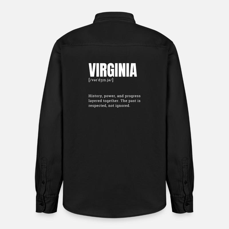 Virginie : Histoire, puissance et progrès - Chemise unisexe coupe décontractée bio Stanley/Stella - noir délavé