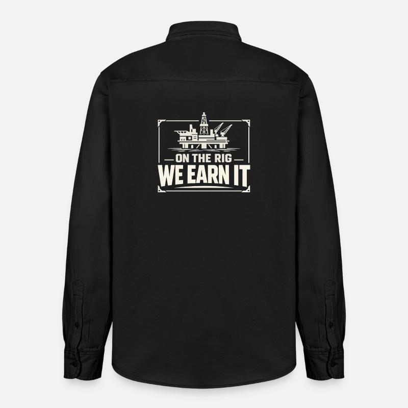 Offshore-bohrer-rig-bohrer Bohrboden Offshore - Relaxed Fit Unisex Organic Hemd von Stanley/Stella - washed Black