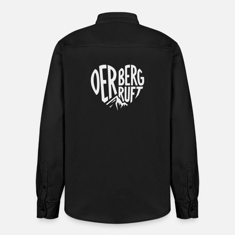 Der Berg ruft Herz - Relaxed Fit Unisex Organic Hemd von Stanley/Stella - washed Black