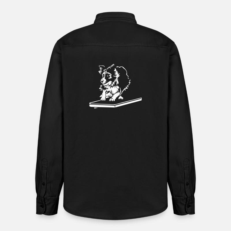 Border Collie « Black Edition » - Chemise unisexe coupe décontractée bio Stanley/Stella - noir délavé