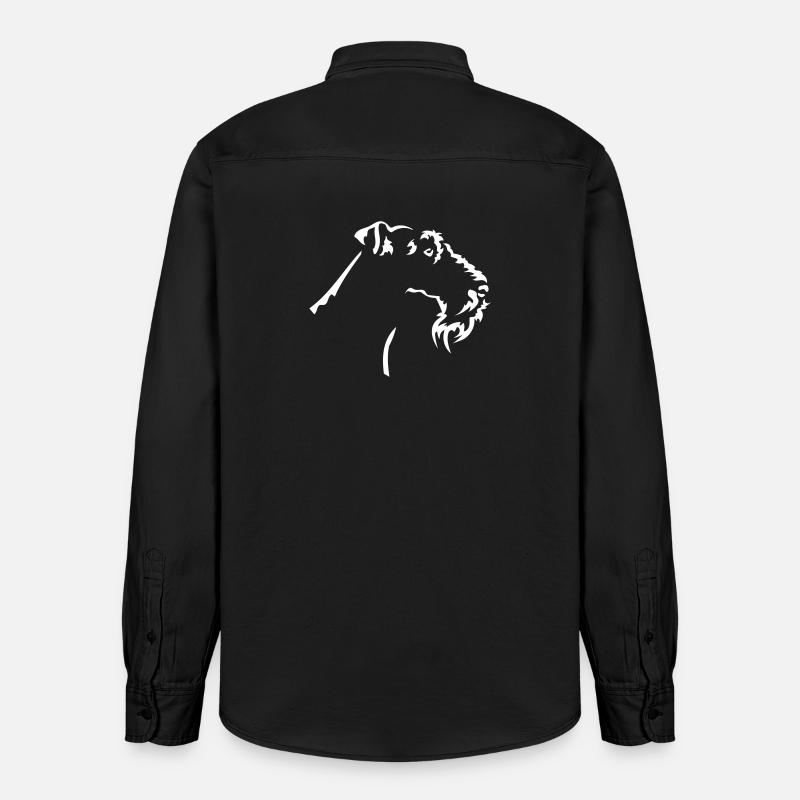 Fox Terrier Head « Black Edition » - Chemise unisexe coupe décontractée bio Stanley/Stella - noir délavé