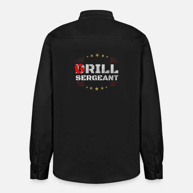 Grill Sergeant – classic BBQ Shirt - Relaxed Fit Unisex Organic Hemd von Stanley/Stella - washed Black