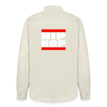 Beat Flow Culture Urban Sound Expression - Relaxed Fit Unisex Organic Hemd von Stanley/Stella - Natur - Hinten - AI Model Male 178 light (178cm)