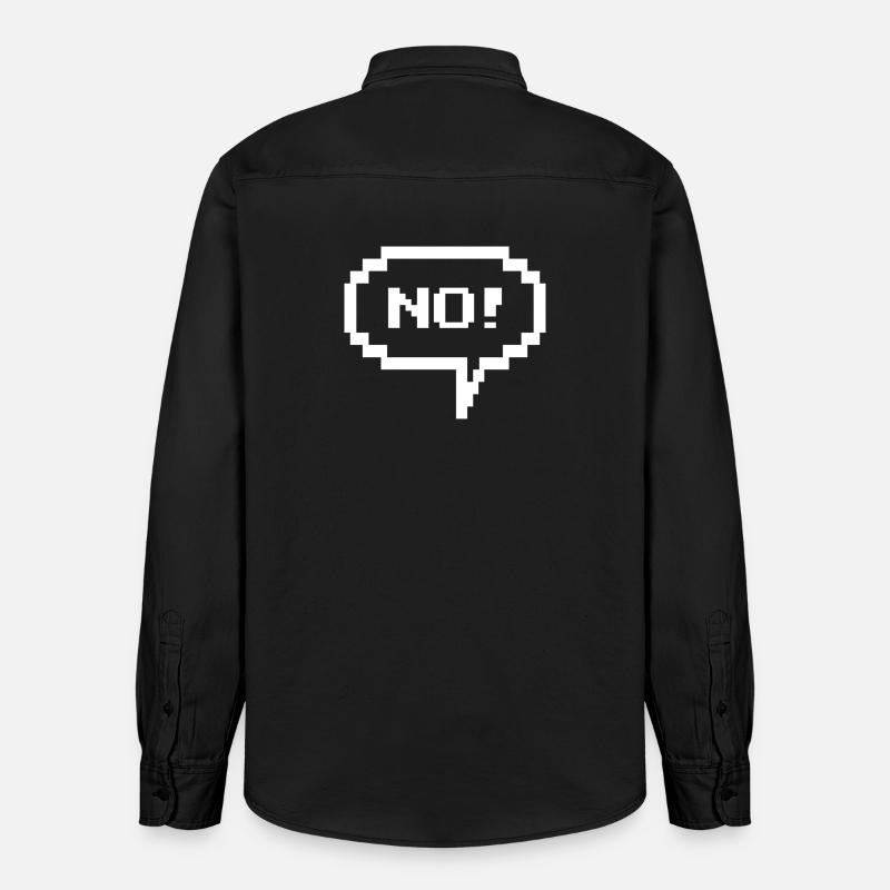 Bulle de dialogue Pixel « Non ! » - Chemise unisexe coupe décontractée bio Stanley/Stella - noir délavé