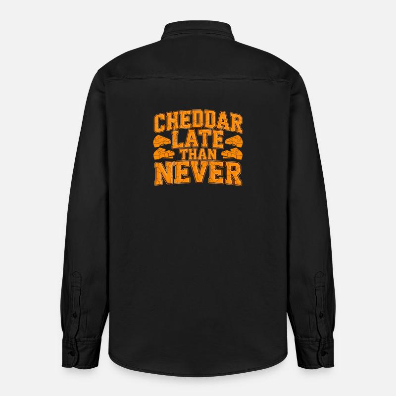 Cheddar in ritardo rispetto a mai formaggio divertente che dice per - Camicia da lavoro Unisex Stanley/Stella - washed black