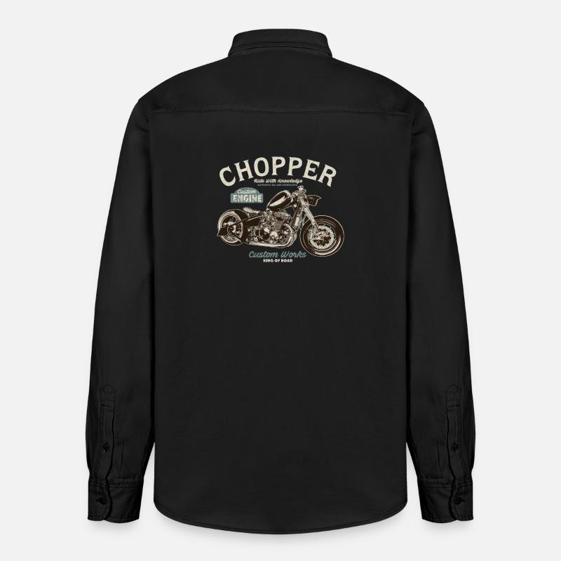 Chopper Custom Engine - Stanley/Stella unisex arbejdsskjorte - washed black