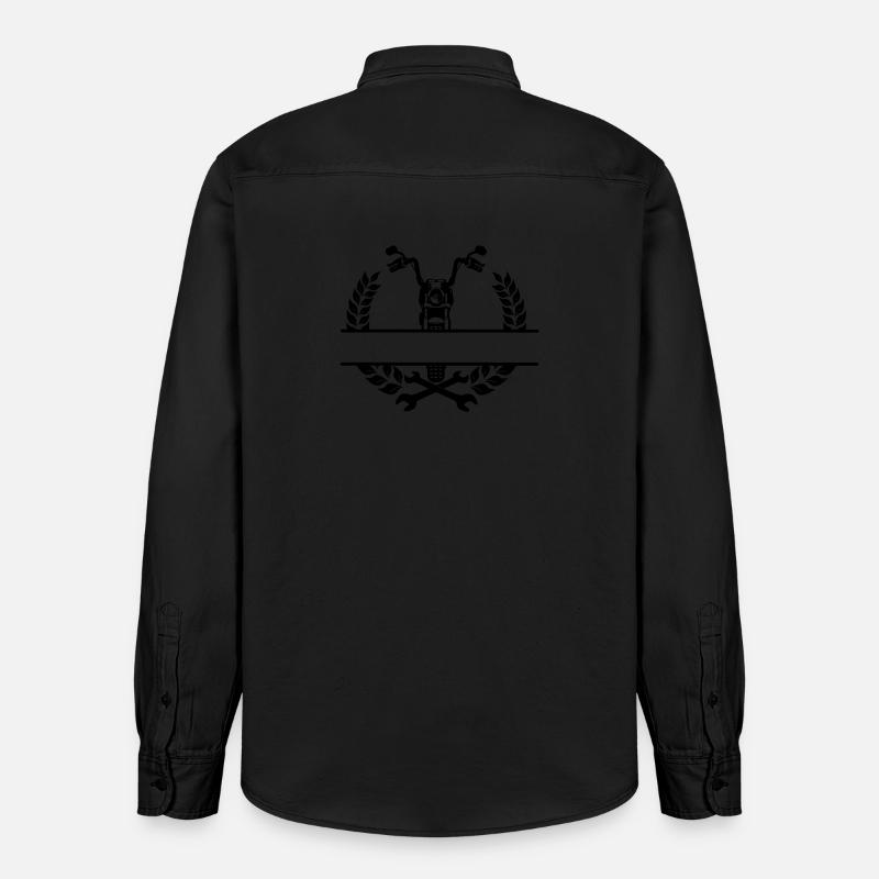 Motorradmechaniker- oder Werkstattlogo - Relaxed Fit Unisex Organic Hemd von Stanley/Stella - washed Black