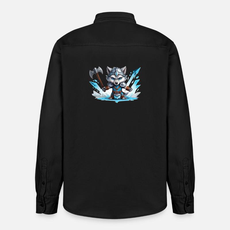 Viking Wolf Warrior - Relaxed Fit Unisex Organic Hemd von Stanley/Stella - washed Black