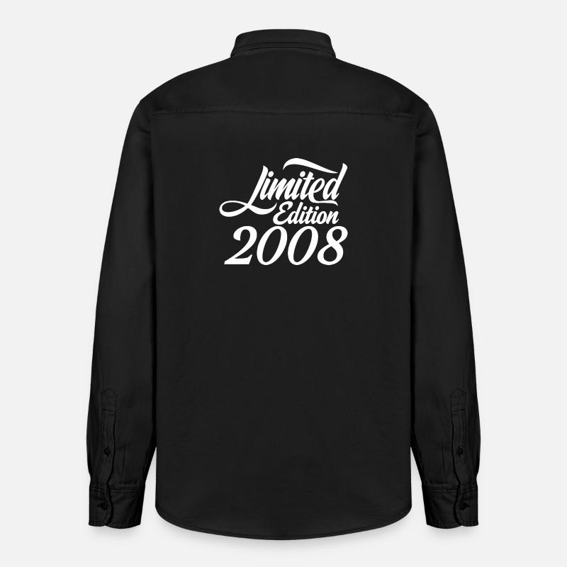 Édition limitée 2008 Lettrage rétro - Chemise unisexe coupe décontractée bio Stanley/Stella - noir délavé