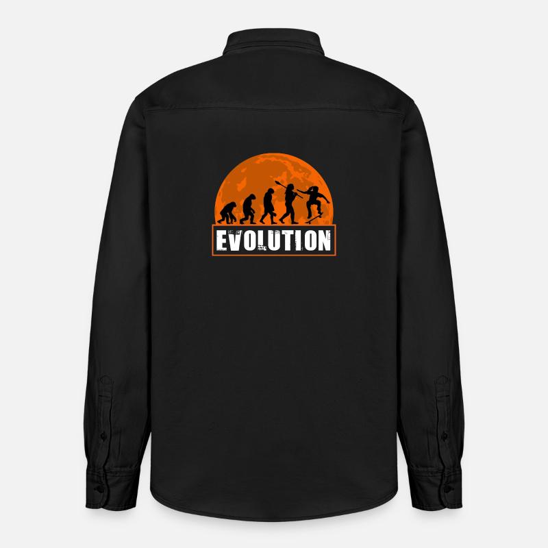 Skateboard Evolution Retro Sunset Skater - Chemise unisexe coupe décontractée bio Stanley/Stella - noir délavé