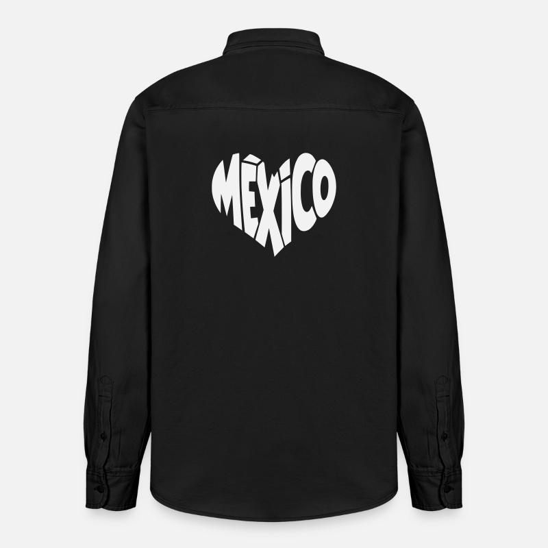 Cœur de Lettrage du Mexique - Chemise unisexe coupe décontractée bio Stanley/Stella - noir délavé