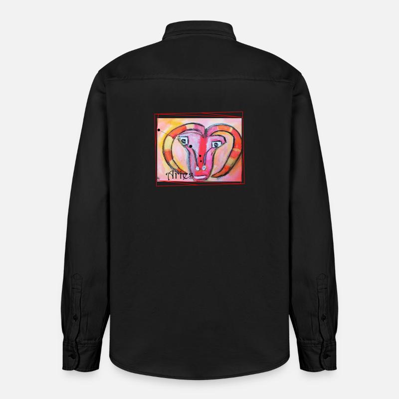 Widder Regenbogen Himmlische Kunst - Relaxed Fit Unisex Organic Hemd von Stanley/Stella - washed Black