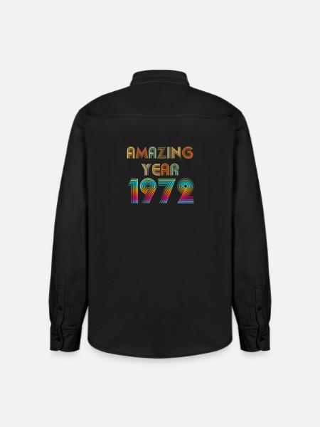 Amazing YEAR 1972 - Relaxed Fit Unisex Organic Shirt by Stanley/Stella - washed black