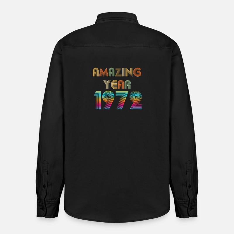 Amazing YEAR 1972 - Chemise unisexe coupe décontractée bio Stanley/Stella - noir délavé