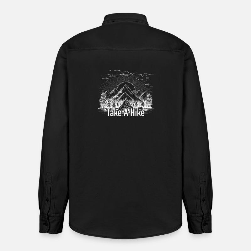 Take A Hike Mountain Tee - Chemise unisexe coupe décontractée bio Stanley/Stella - noir délavé