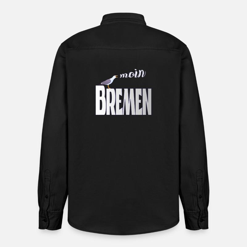 Bremen Möwe & Moin Design - Relaxed Fit Unisex Organic Hemd von Stanley/Stella - washed Black
